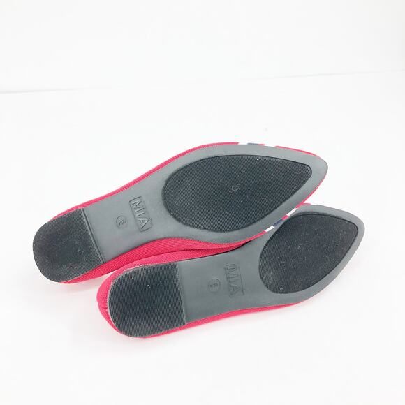 MIA Women's Emme Flyknit Ballet Flats Size 6 Red Stripes Pointed Toe NWOB - Picture 9 of 9